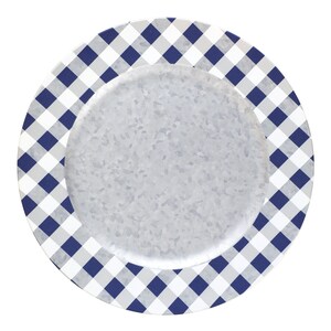 Galvanized Buffalo Check Charger Plate, 13x13