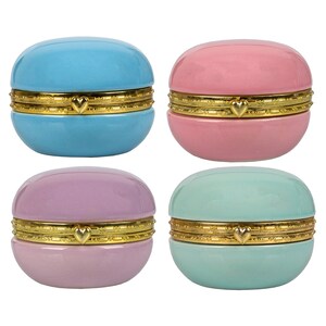 Colorful Macaron-Shaped Hinged Trinket Boxes