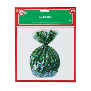 View Christmas House Cellophane Basket Bags,