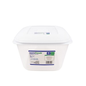 Sure Fresh Large Square Plastic Food Storage Containers with Lids, 108.5 oz.