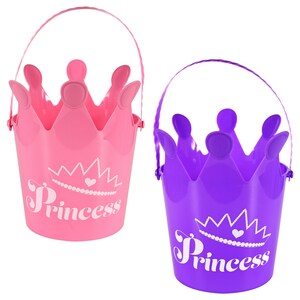 Plastic Princess Crown Pails with Handles