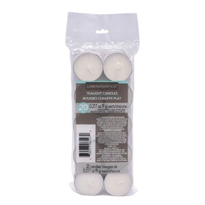 Luminessence White Tealight Candles, 20-pc Pack.