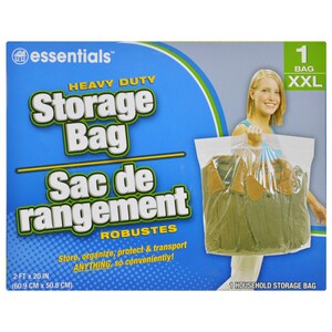 Greenbrier, International Inc. essentials(TM) Heavy Duty Clear Plastic Storage  Bags w/Zip-Lock & Carry Handle, 3-Count Large (Pack of 4)