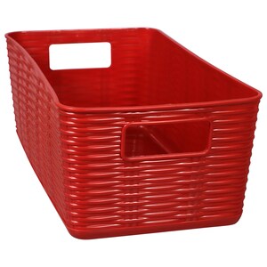Essentials Rectangular Harvest Woven Baskets with Handles, 11.125x6 ...