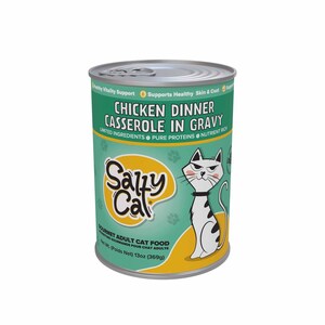 Salty Cat Chicken Dinner Casserole in Gravy Adult Wet Cat Food, 13-oz. Can
