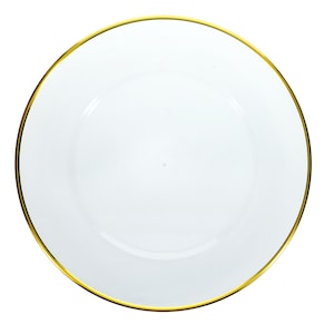 Clear Charger Plate with Gold Rim, 13