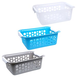 Plastic Slotted Storage Baskets with Handles