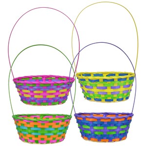 Pastel Woven Bamboo Easter Baskets