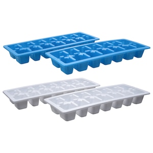 Cotton Valley Polypropylene 12 Cavity Ice Cube Tray, Set of 2, Size: 10.3, Blue