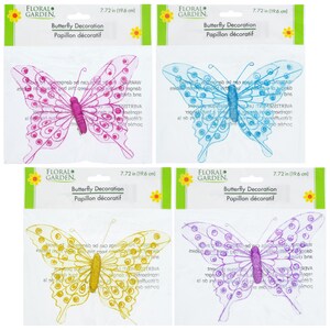 View Floral Garden Clip-On Plastic Butterfly