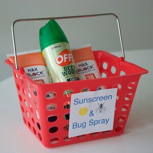 Sunscreen and Bug Spray Basket