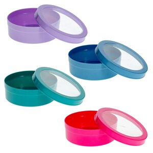 Jot Magnetic Round Plastic Containers, 3.75 in.