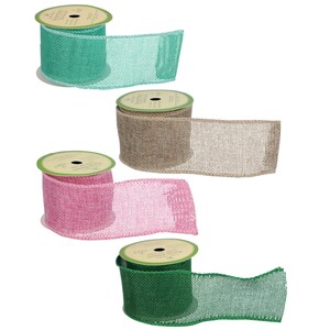 Burlap Ribbon By Floral Garden 9 Ft/3Yards With 2in Wide (Color: Green)