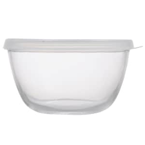 Clear Glass Storage Bowls with Plastic Lids, 5 in.
