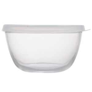 Clear Glass Storage Bowls with Plastic Lids