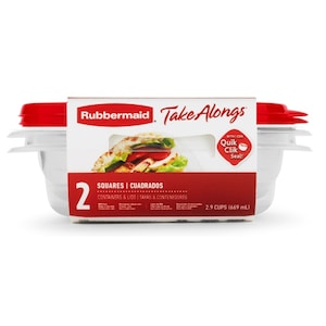 Rubbermaid TakeAlongs 1.1-Gallon Large Rectangle Containers, 2