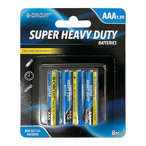 e-CIRCUIT Super Heavy Duty AAA Batteries, 8-ct.