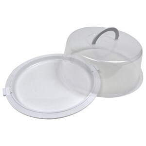 Choice 1/4 Size Low Dome Sheet Cake Display Container with Clear Dome Lid