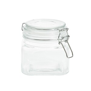 Square Glass Jar With Clasp Lid, 1-ct.