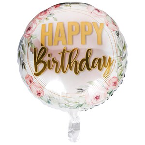 Happy Birthday Balloons Dollar Tree Floral Happy Birthday Foil Balloons, 18-In.
