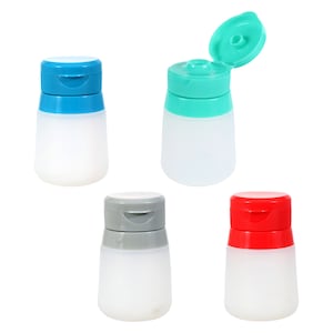 Small Travel Food Dressing Storage Silicone Bottle Containers, 3 Counts, Color Coded Flip Top Lids, Soft Squeeze Bottles for Lunch Box, RV Travel