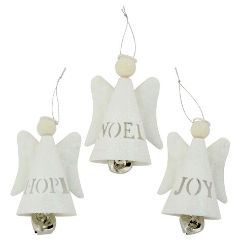 Glittery Metal Angel Bell Ornaments, 5 in. — Dollar Tree penny item