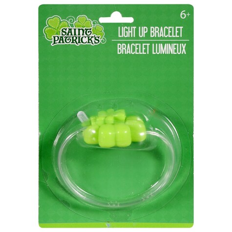 St. Patrick's Light Up Shamrock Bracelets — Dollar Tree penny item