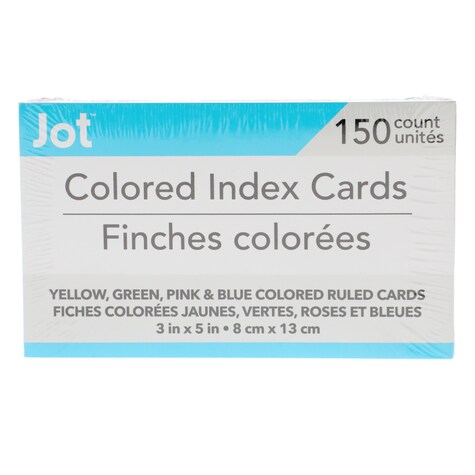 View Jot Colored Ruled Index Cards,