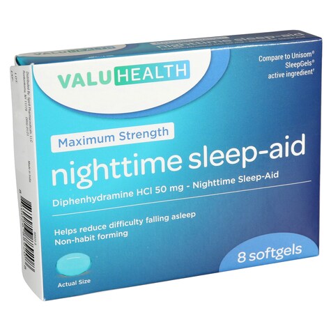 View ValuHealth Maximum Strength 50mg. Diphenhydramine