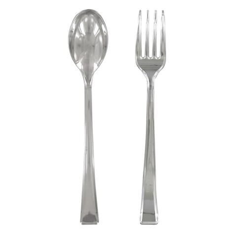 View Silver Plastic Mini Cutlery, 24ct.