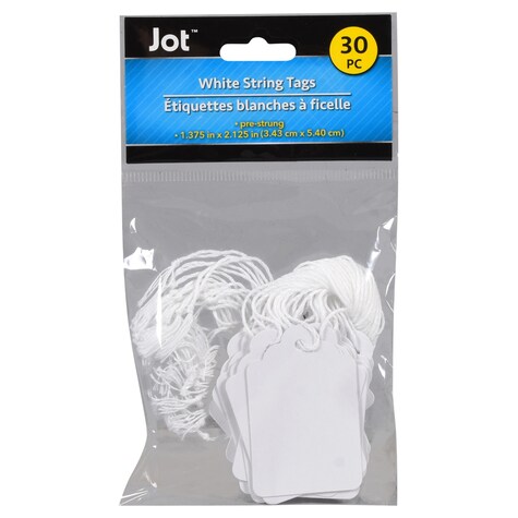 View Jot White String Tags, 30ct.