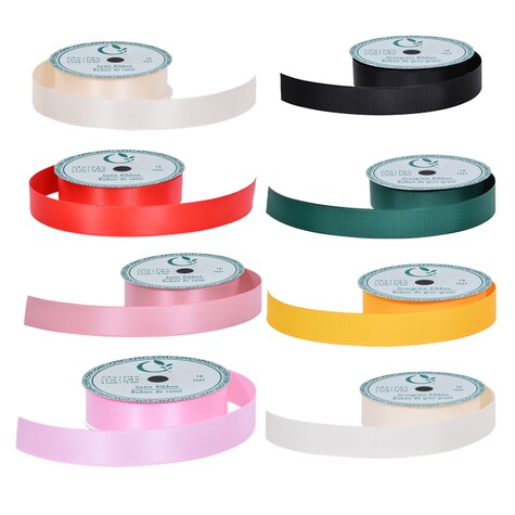 Bulk Floral Garden Satin Ribbon, 6 yd.x0.625 in. Spools Dollar Tree