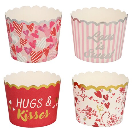 View Valentine's DayThemed Scalloped Baking Cups,