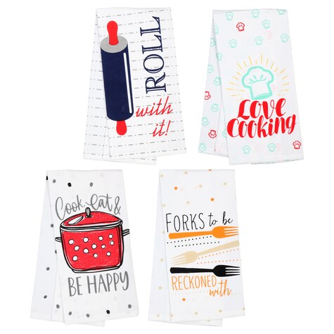 Bulk Home Collection Printed Sentiments Flour Sack Towels 15x25