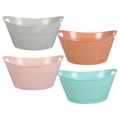 View Colorful Plastic Oval Storage Tubs