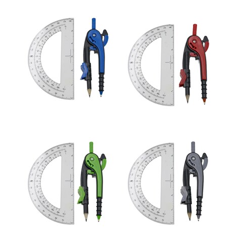 Bulk Jot Compass and Protractor Sets, 2ct. Packs Dollar Tree