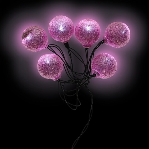 View LED Purple Glitter Ball String