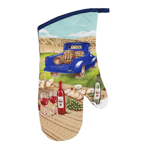 Bulk Home Collection Wine Themed Cotton Oven Mitts 13 In