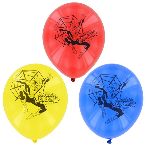 Bulk Marvel SpiderMan Colored Latex Balloons, 9 in. Dollar Tree
