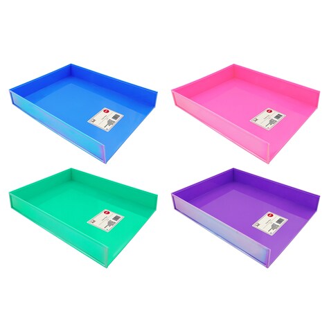 View Iridescent Plastic Letter Trays, 9.84x12.20x1.0