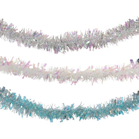 View Christmas House Iridescent Tinsel Garland,