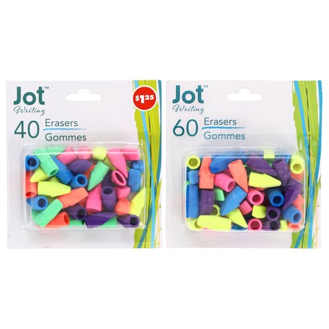 View Jot Bright PencilTopper Erasers, 40ct.