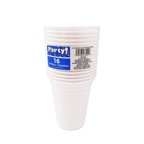 Paper Cups, 16 oz. White, 16 ct. Dollar Tree