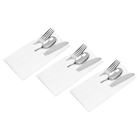 View Silver Plastic Flatware and Napkin