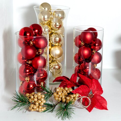 DollarTree.com | Decorating Idea: Ornament-Filled Glass Vases