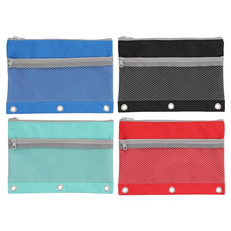 View Zippered Binder Pouches with Mesh