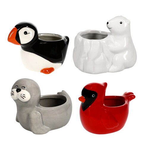 View Ceramic Animal Planters, 4.88x2.88x3.13 in.