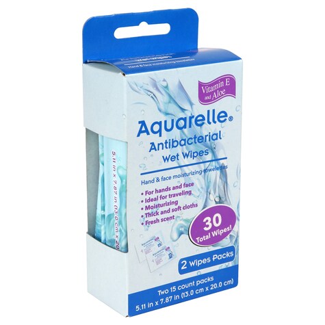 View Aquarelle Moisturizing Antibacterial Wet Wipes,