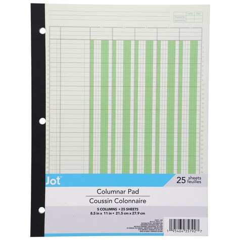 View Jot 5 Columns Columnar Pad,