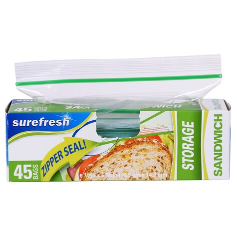 Sure Fresh Zipper Sandwich Bags, 45ct. Boxes Dollar Tree